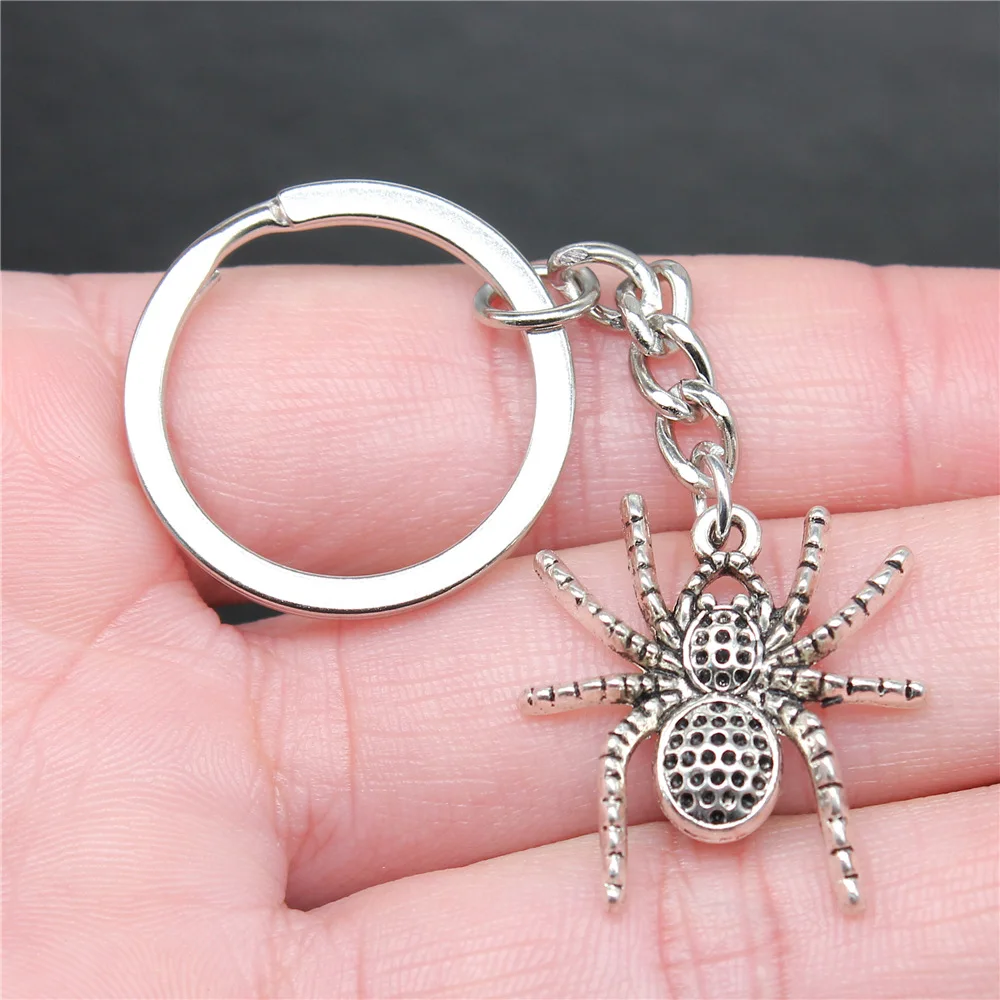 

Souvenirs Gift Men Keychain 2 Colors 25x25mm Spider Pendant Keyring Dropshipping