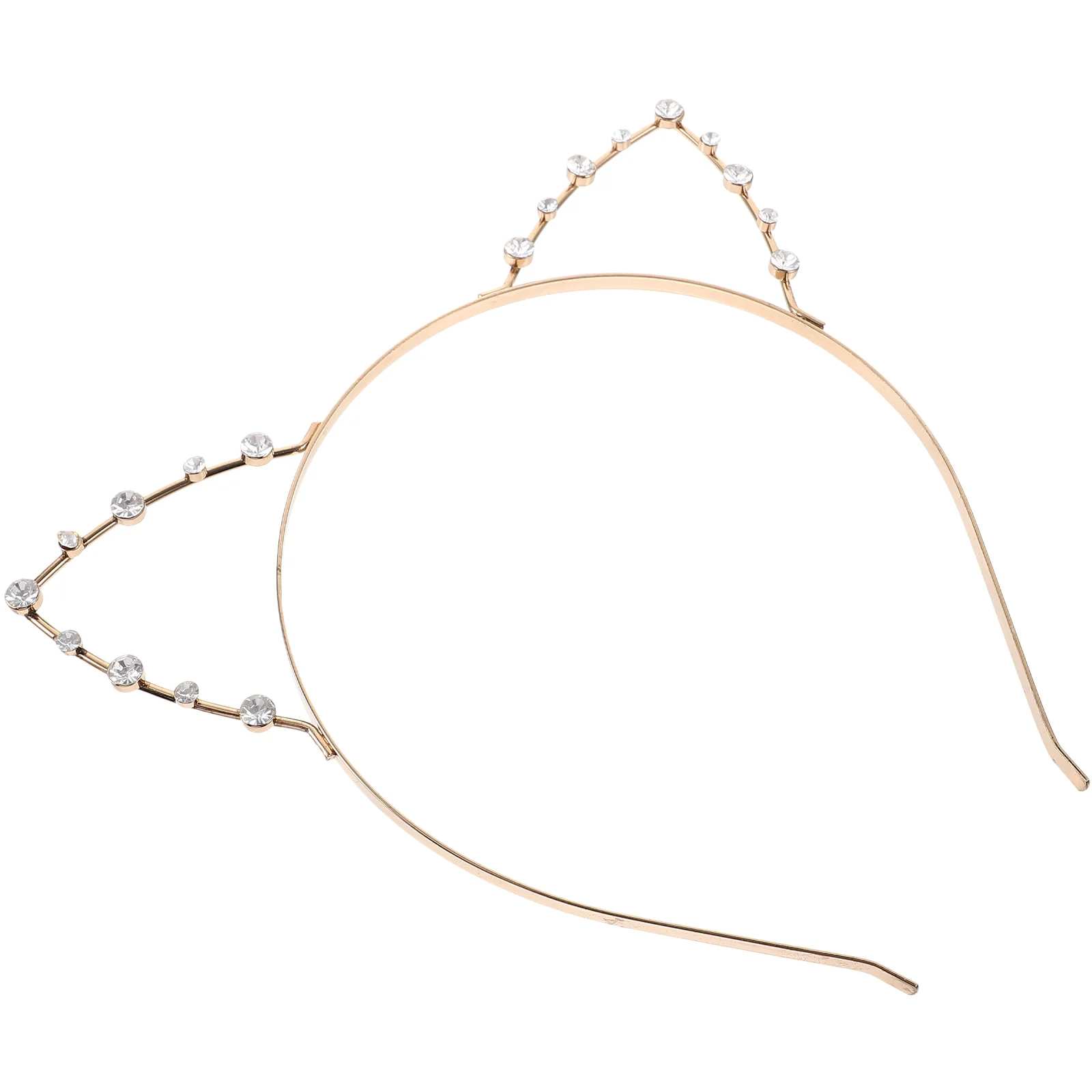 

3pcs Rhinestone Headband with Cat Ears Fancy Dress for Costume Party (Golden)