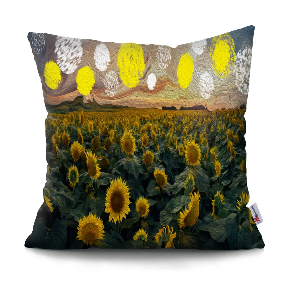 

Sunflower Cushion Cover Daisy Flowers Pillow Cover Polyester Throw Pillow Case Home Decoration Cases Double-sided printing Funda
