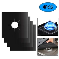 4pcsset glass fiber gas stove protectors reusable gas stove cover burner liner cooker mat pad fire injuries protection tool