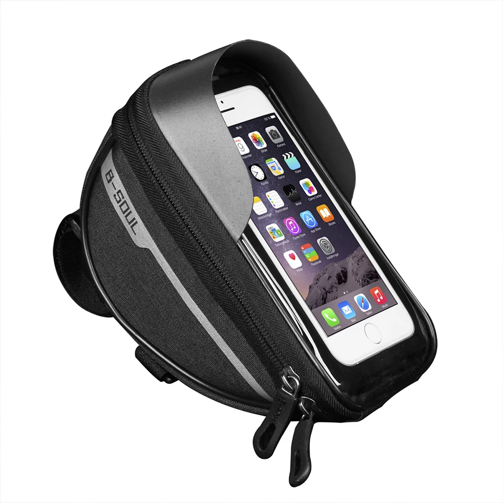 

B-SOUL Bicycle Front Tube Handlebar Bag Mobile Phone Bicycle Bag Waterproof MTB Touch Screen Phone Bike Bag MTB Bike Accessories
