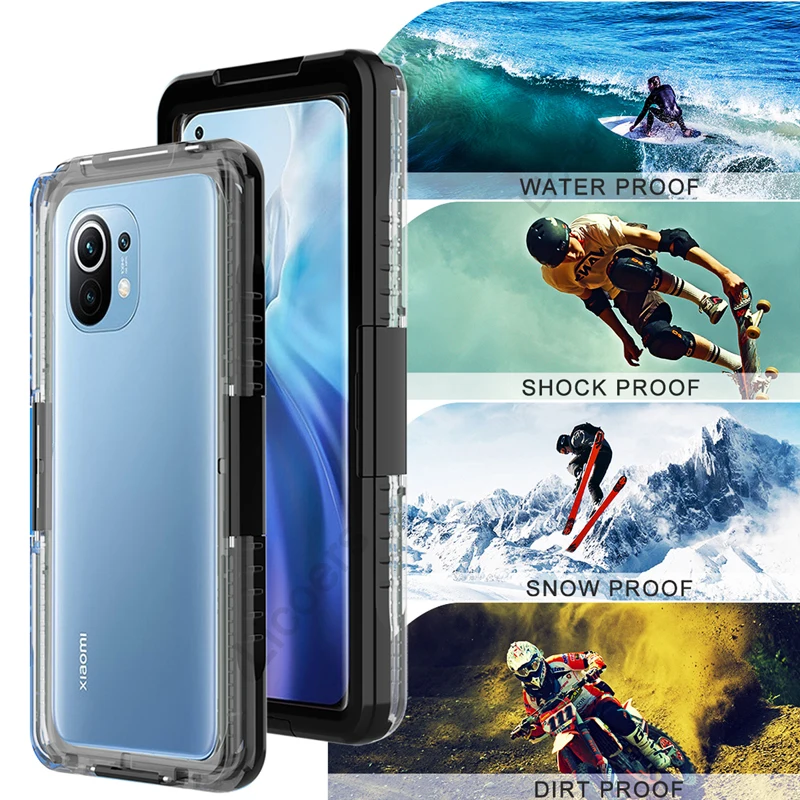 ip68 waterproof case for xiaomi poco m3 pro mi 11 10t lite ne x3 redmi note 10 9t 7 8t 9s underwater diving protection cover free global shipping