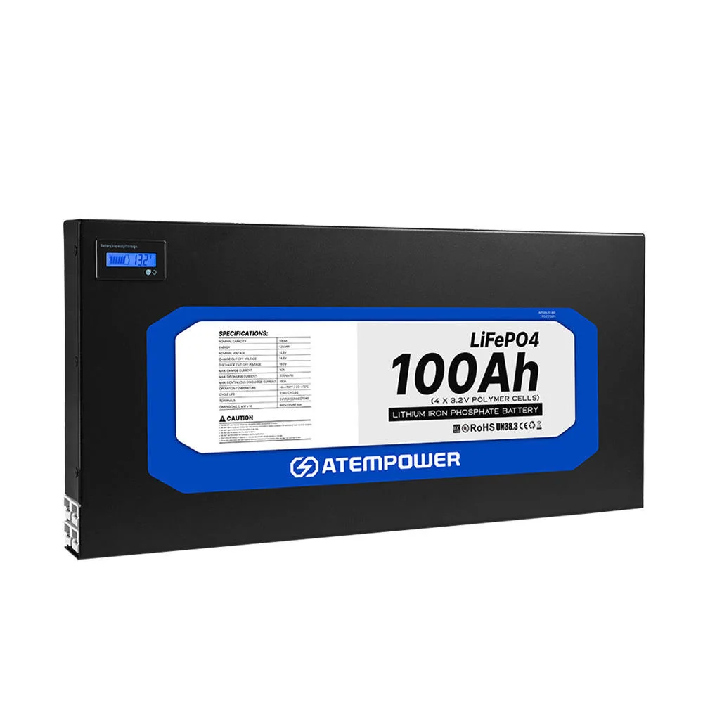 ATEM POWER Deep Cycle 12V 100ah Ultra Slim Lithium Battery Slimline BMS Lifepo4 Литий-ионный аккумулятор для