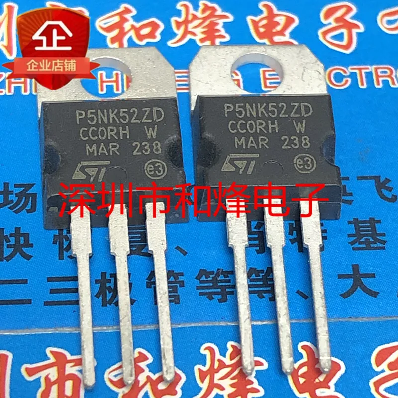 

5PCS-10PCS P5NK52ZD STP5NK52ZD TO-220 520V 4.4A ORIGINAL ON STOCK