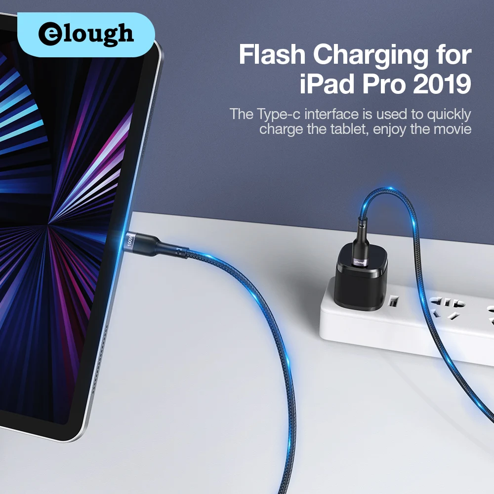 Кабель зарядный Elough с USB C на Type 100 Вт QC 4 0/3 0 |