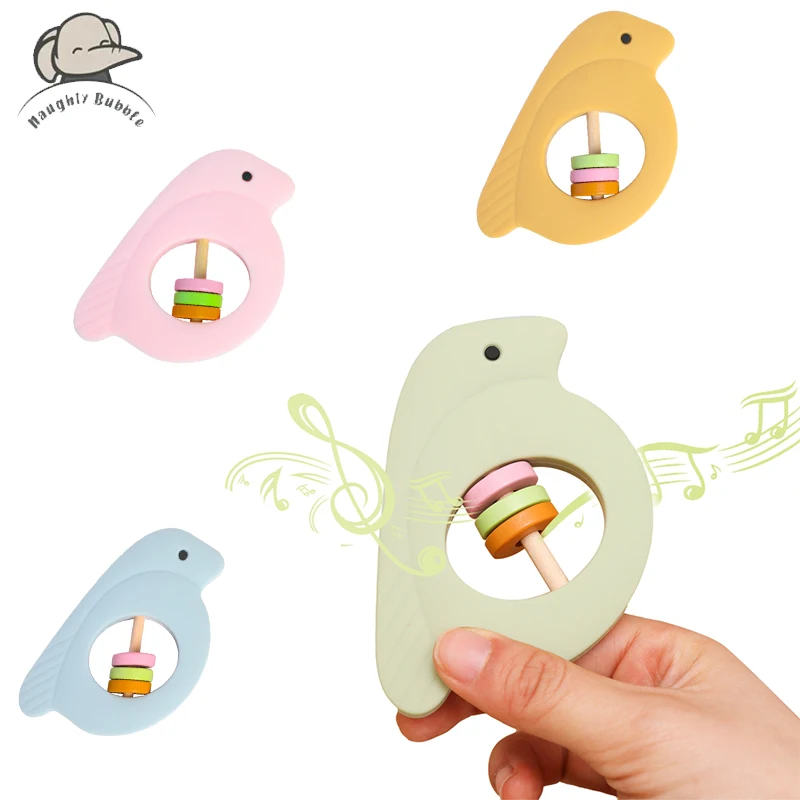 

Silicone Baby Rattles Silicone Rattle for Newborns Bird-Shaped Silicone Toy Healthy Baby Teether Newborn Toys for 0-12 Months