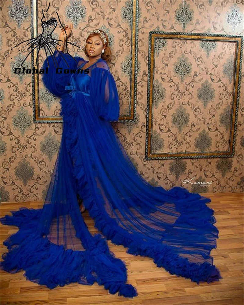 

Длинные платья для выпускного вечера в африканском стиле Королевского синего цвета 2022 для черных девушек Вечерние платья на день рождения ...