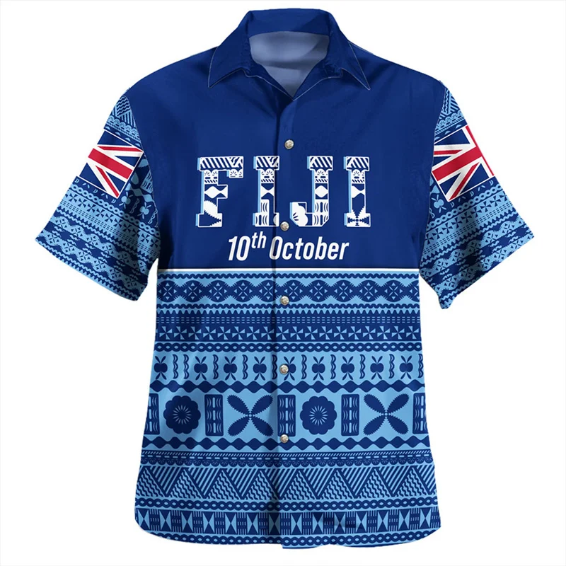 Мужская Повседневная Рубашка С 3d Принтом Bula Дизайн Коротким Рукавом И Отложным