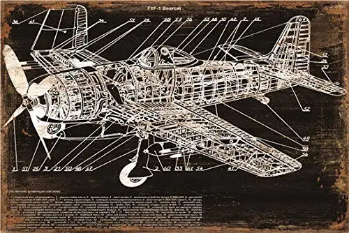 

Metal Sign Old Plane Plan Retro Vintage Metal Tin Sign Decor