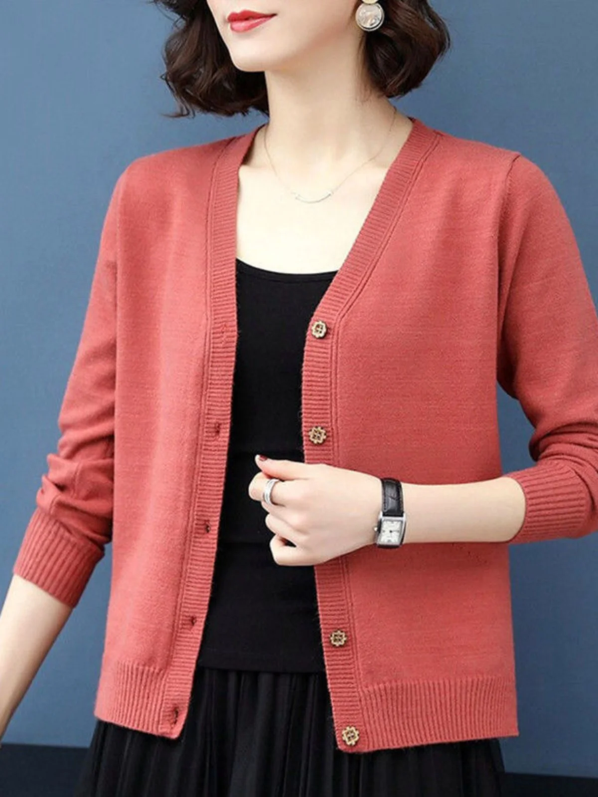 22 осенне-зимний новый кардиган с v-образным вырезом женский кашемировый свитер