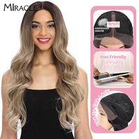 lace front wigs for black women synthetic ombre black blonde wig lace wigs body wave 30 inch wavy cosplay wigs heat resistant