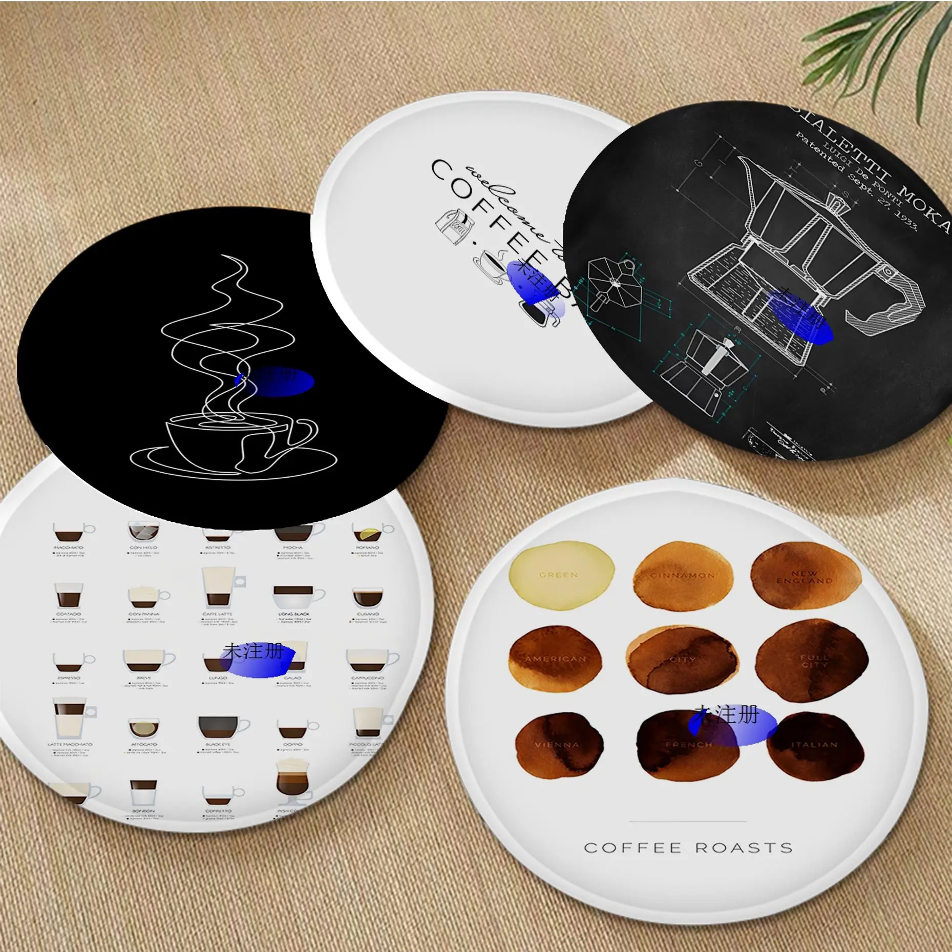 

Coffee Types Decorative Seat Pad Household Cushion Soft Plush Chair Mat Winter Office Bar Seat Mat