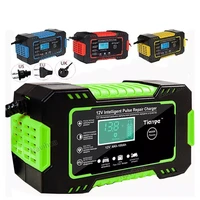 2022 full automatic car battery charger 12v digital display battery power puls repair chargers multi function wet dry lead acid