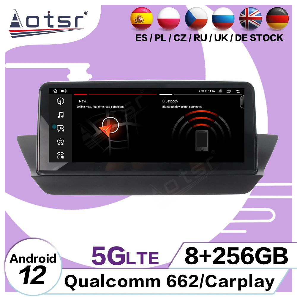 

8 + 256 ГБ Carplay мультимедийный Android 12 плеер для BMW X1 E84 2009 2010 2011 2012 2013 2014 2015 GPS Navi Стерео радио головное устройство