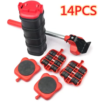 Heavy Duty Furniture Lifter Transport Tool Furniture Mover set 4/14 Move Roller 1 Wheel Bar for Lifting Moving Furniture Helper