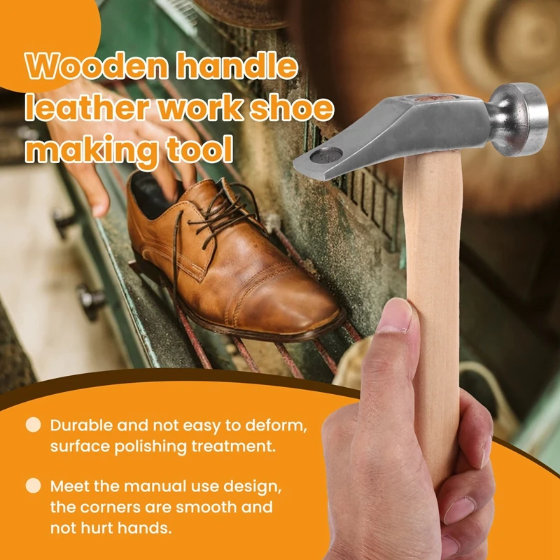 1 шт. молоток для ремонта обуви деревянная ручка кожаная работа ремонт инструмент