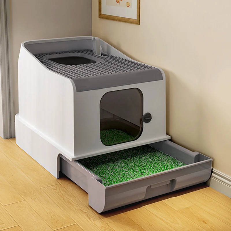 

Door Design Bathroom Cat Bedpans Large Shovel Container Fresheners Cat Bedpans Sanitary Lid Kattenbak Litter Box Furnitures