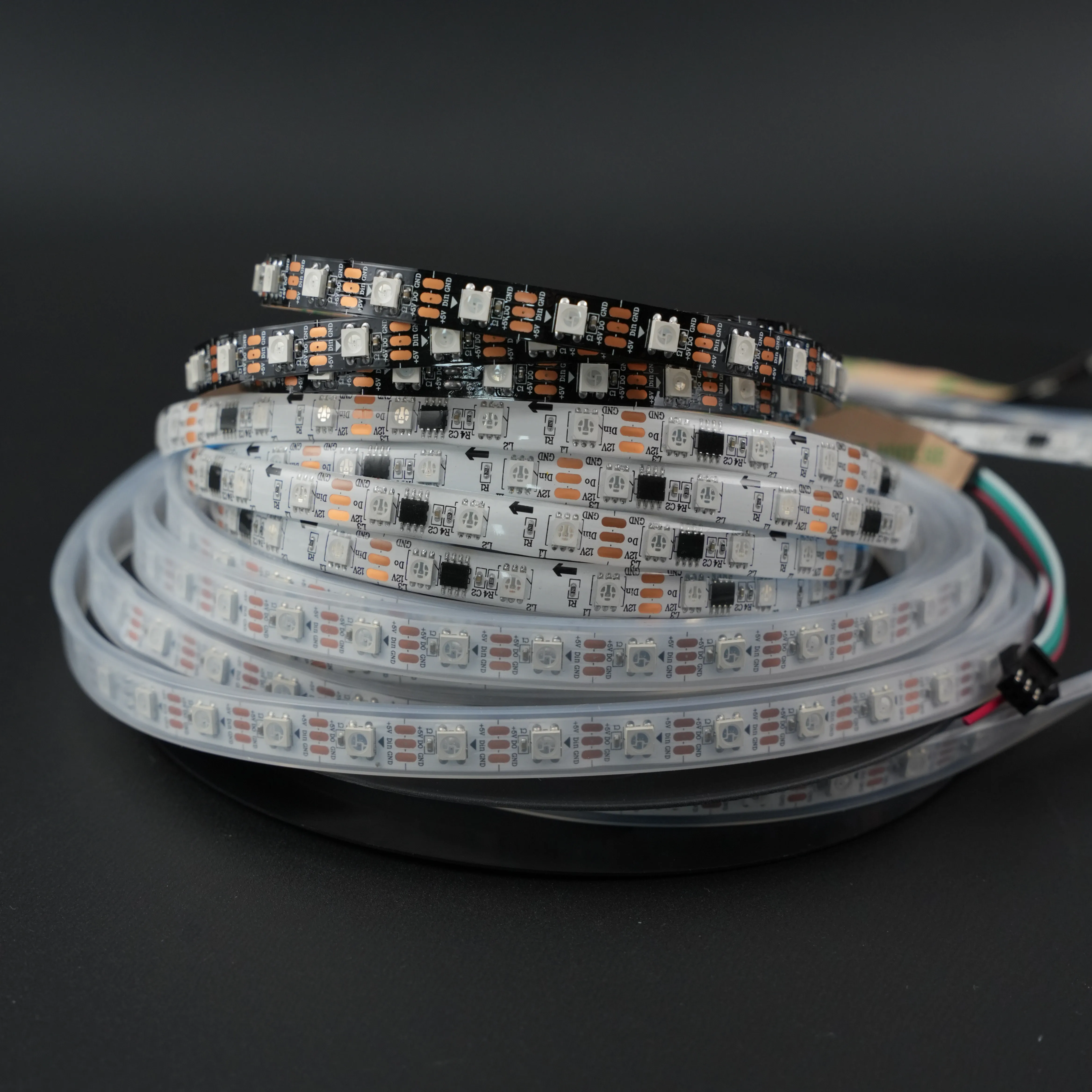 

WS2812 LED Strip lights 5050 RGBW 5V Home Party Decoration Multi-Colored Music Sync Color Changing Waterproof with IP30 65 67