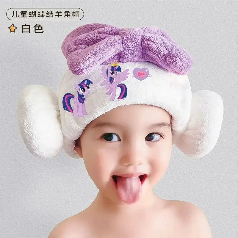 Аниме Мой маленький пони детская шапочка для сушки волос с бантом портативная