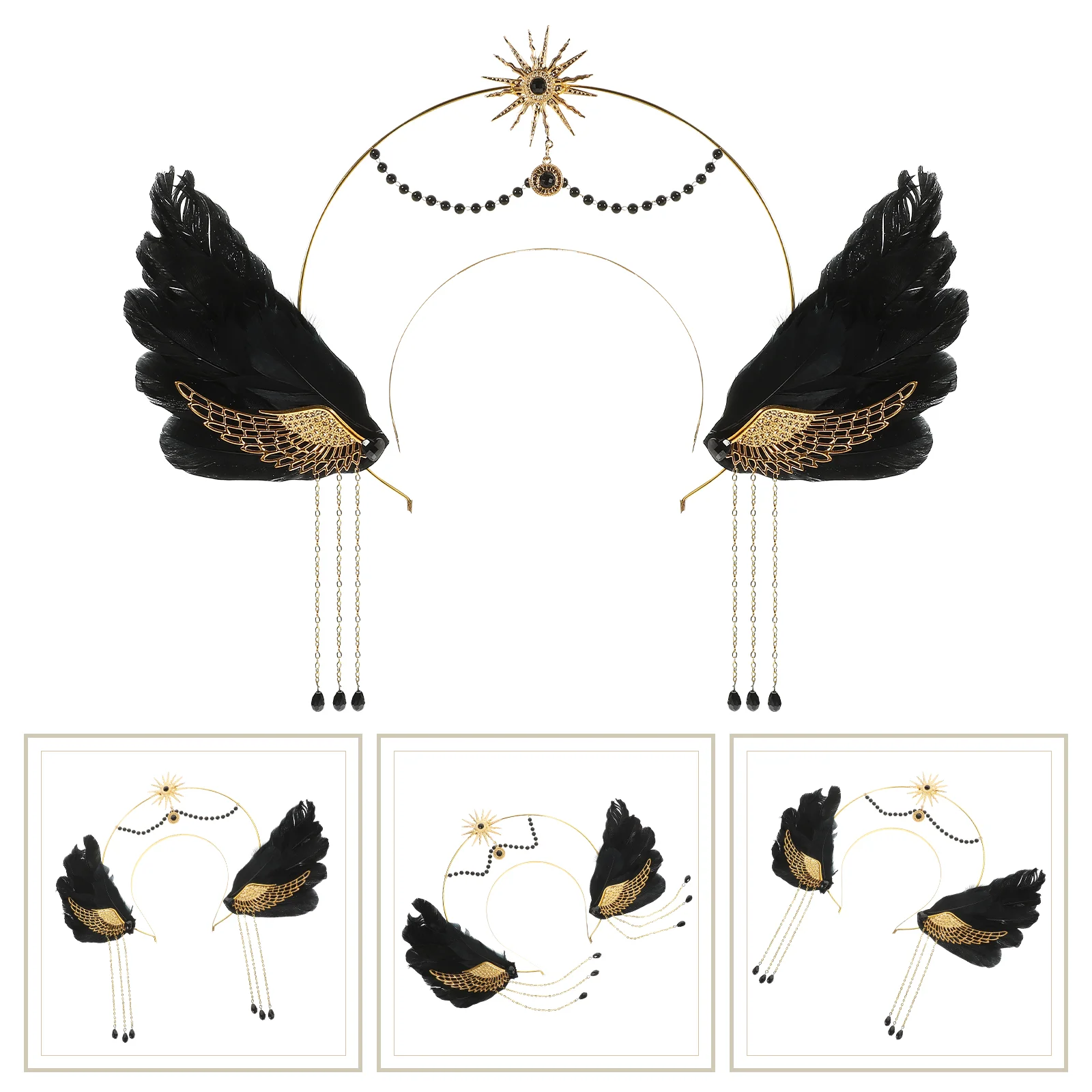 

Halloween Headband Adults Cosplay Halo Crown Hair Gothic Headpiece Women Holiday Headbands