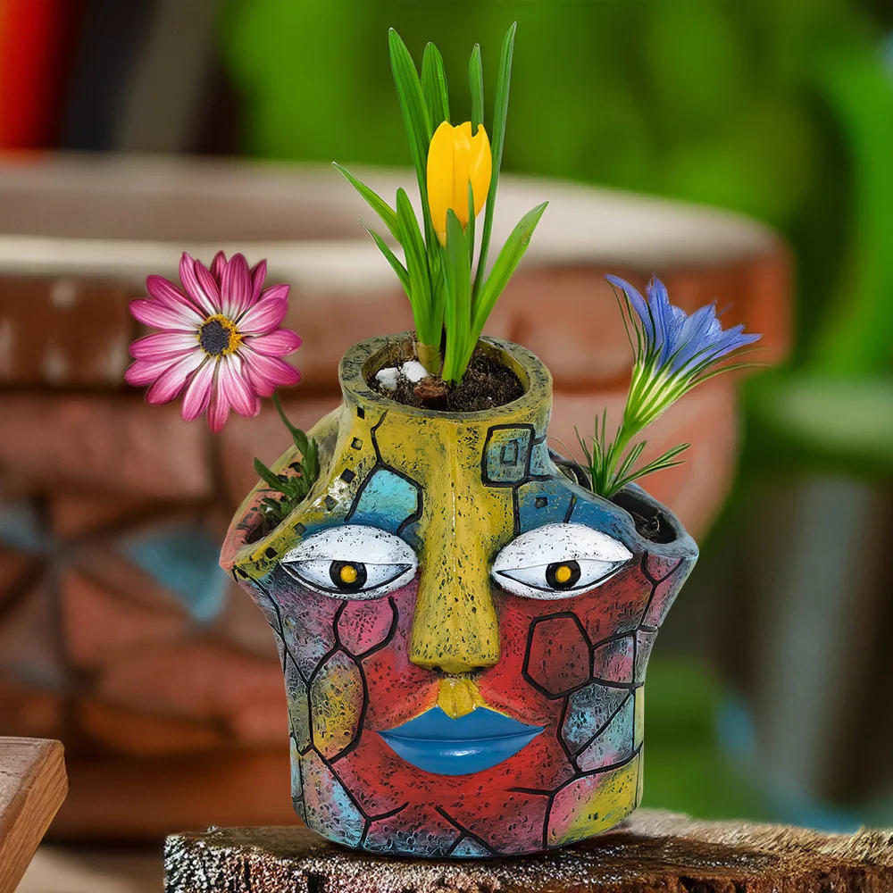 Смола Абстрактное Искусство Роспись Цветочный Горшок Украшение Орнамент