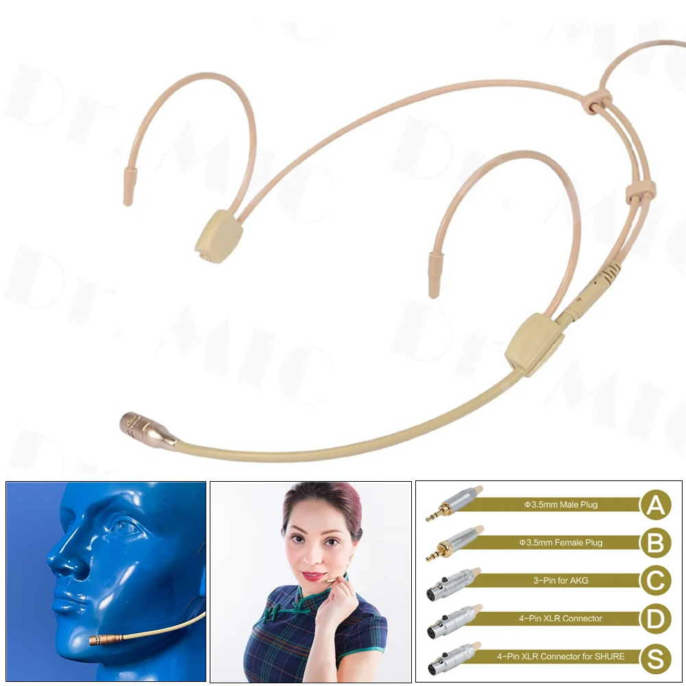 

Cardioid Earhook Headworn Headset Microphone For Sennheiser For Shure Wireless Ear-hang Microphone Pro Audio Equipment