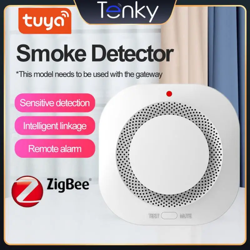 

Смарт-пожарная сигнализация Zigbee с управлением через приложение, беспроводной датчик дыма, для семейной безопасности, с прогрессивным звуком, фотоэлектрическая, с предотвращением попадания дыма, 9 в