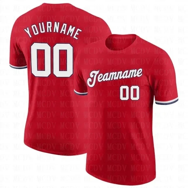 Футболка для выступлений красного белого и темно-синего цветов с 3D принтом