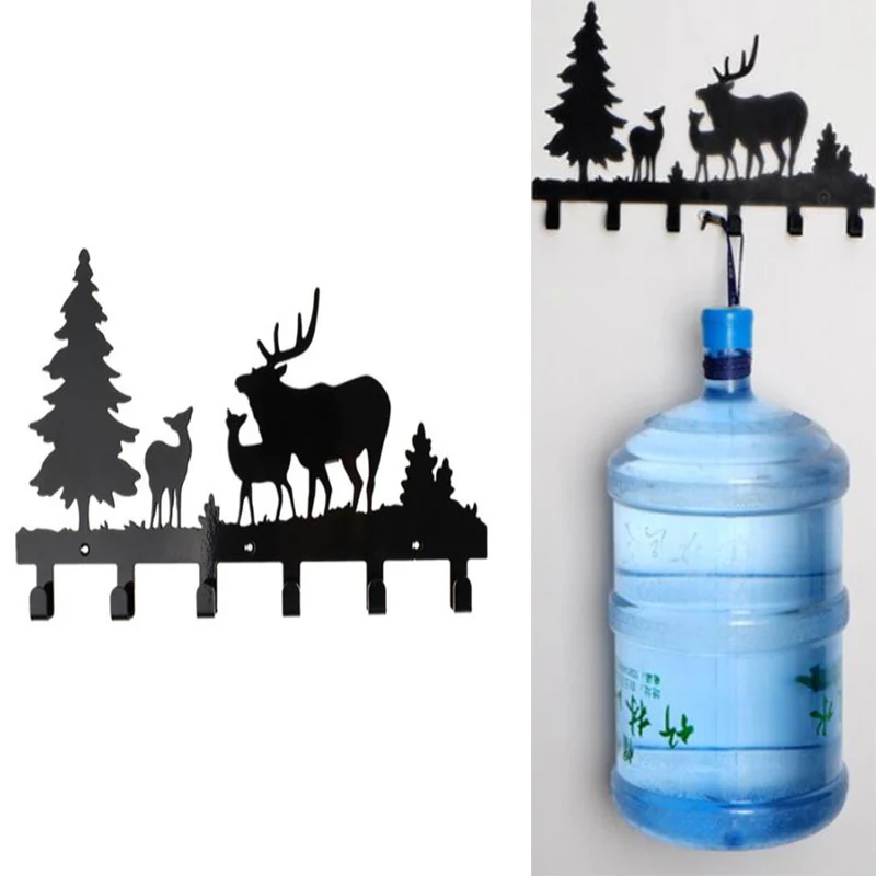 

Creative Deer Forest Decorative Key Hooks for Leash Umbrella Bags Coat Wall Mounted Bedroom Cabinet Hanging Rack Towel Hanger