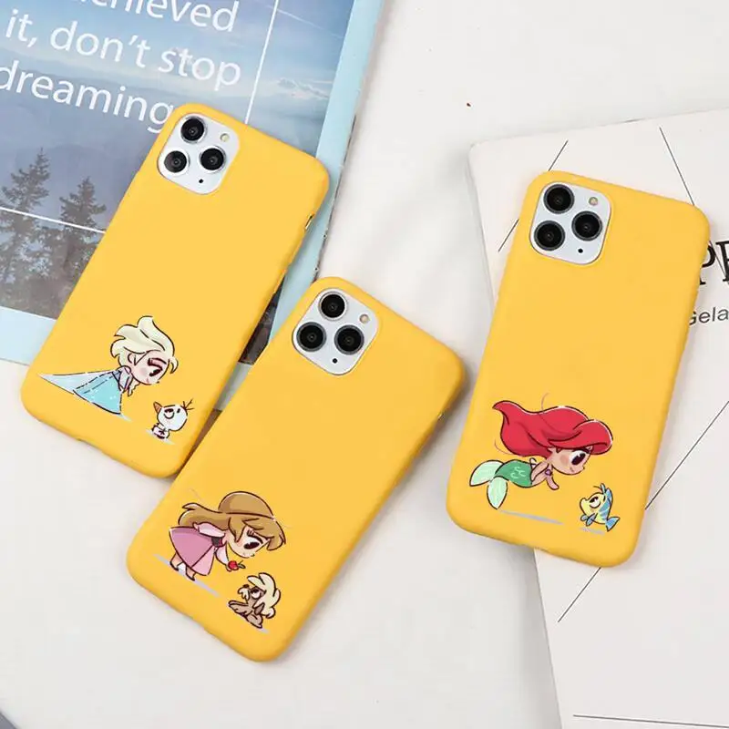 

Princess Pocahontas Moana Jane Alice Phone Case For iphone 13 12 11Pro Max Mini XS 8 7 6 6S Plus X SE 2020 XR Candy yellow cover