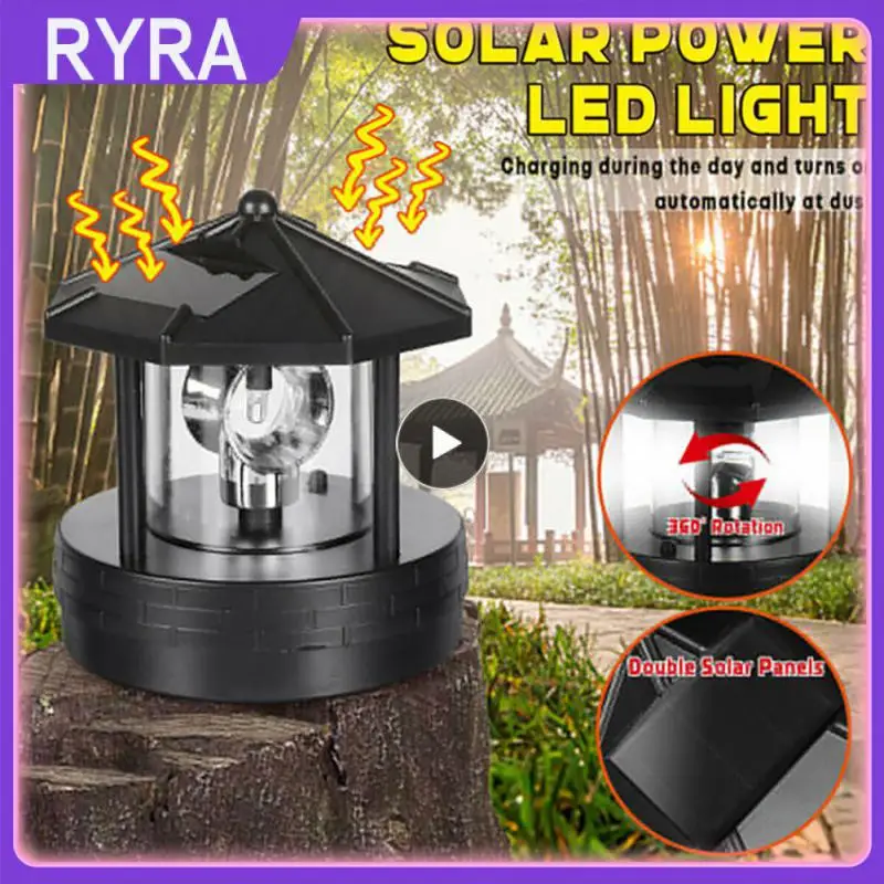 

Solar Lawn Lamp 360-degree Lighting Garden Landscape Waterproof Street Light Outdoor Lighting Solar Rotating Lighthouse