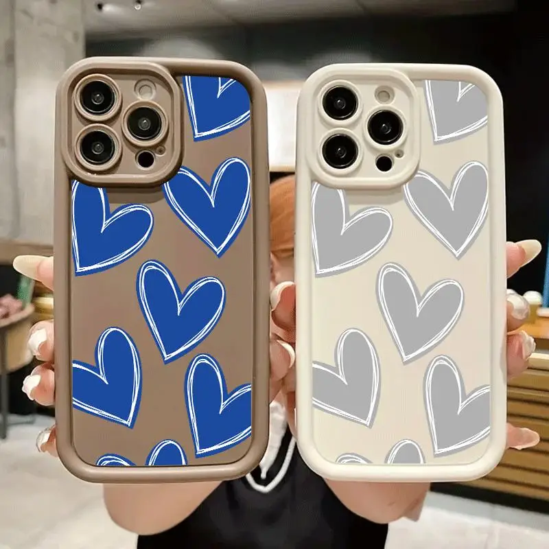 Love Heart Black Phone Case for Xiaomi Mi 11 Lite 12T Pro Poco X3 X5 X3NFC Soft Cover Funda