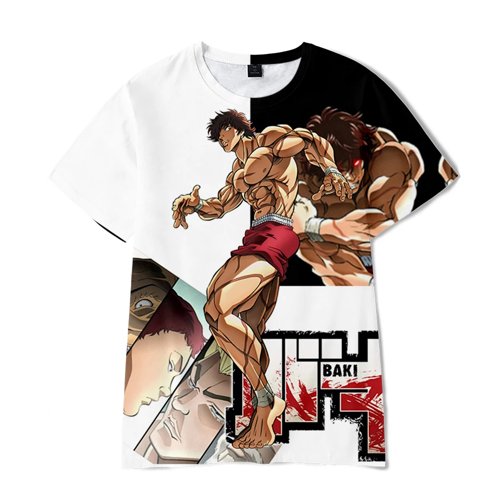 

Personality Summer 3D Comic Grappler Baki T-shirt Men Women Fashion Kids Tee 3D Anime Grappler Boys Tops