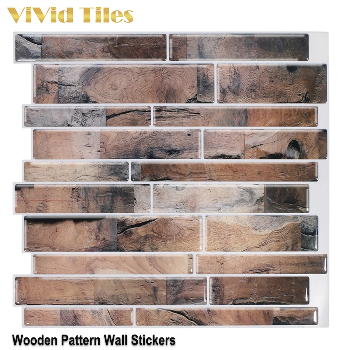 

Vivid Tiles Wooden Pattern Wall tiles Self Adhesive Wallpaper Indoor Decoration Suitable for Business Application