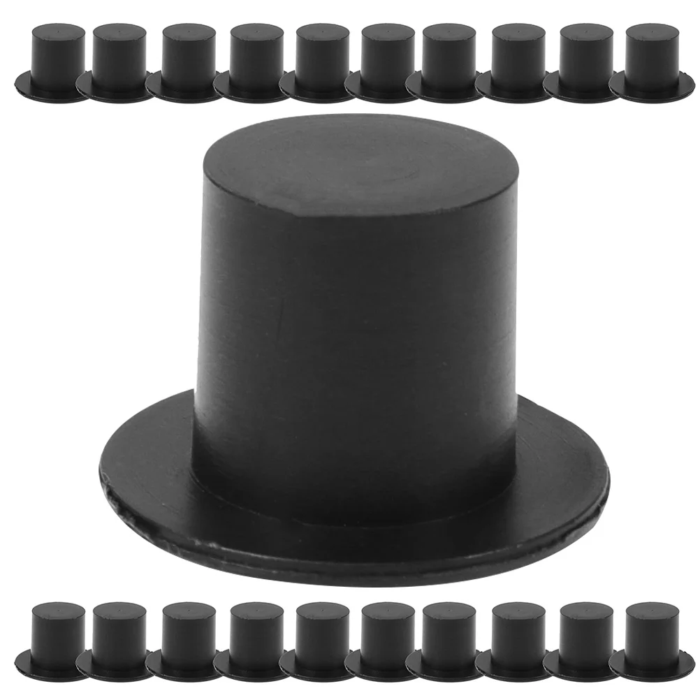 

50 Pcs Plastic Clown Hat Mini Hats Delicate Tiny Dolls Wear-resistant Miniature Hand Decor Lovely Clothing Black Top