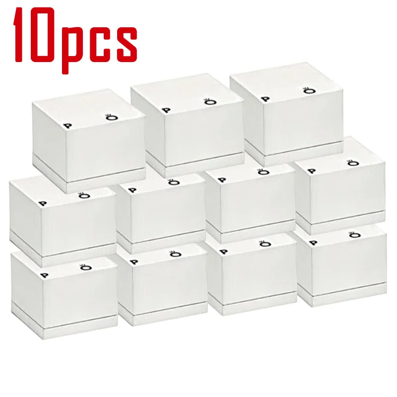 

10pcs Packaging New Paper Ring Boxes For Earrings Charms Europe Jewelry Case for Valentine's Day Gift Wholesale Lots Bulk