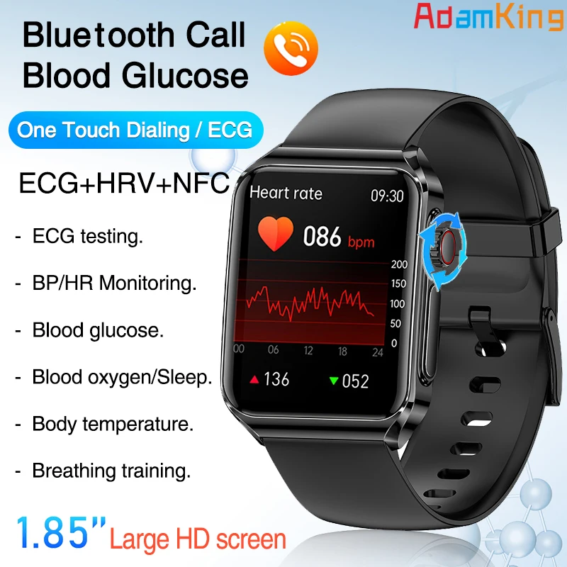 

New Health Smart Watch Men HRV ECG Temperature Blood Glucose AI Medical Monitor SOS Sports Blue Tooth Call Smartwatch Women Gift