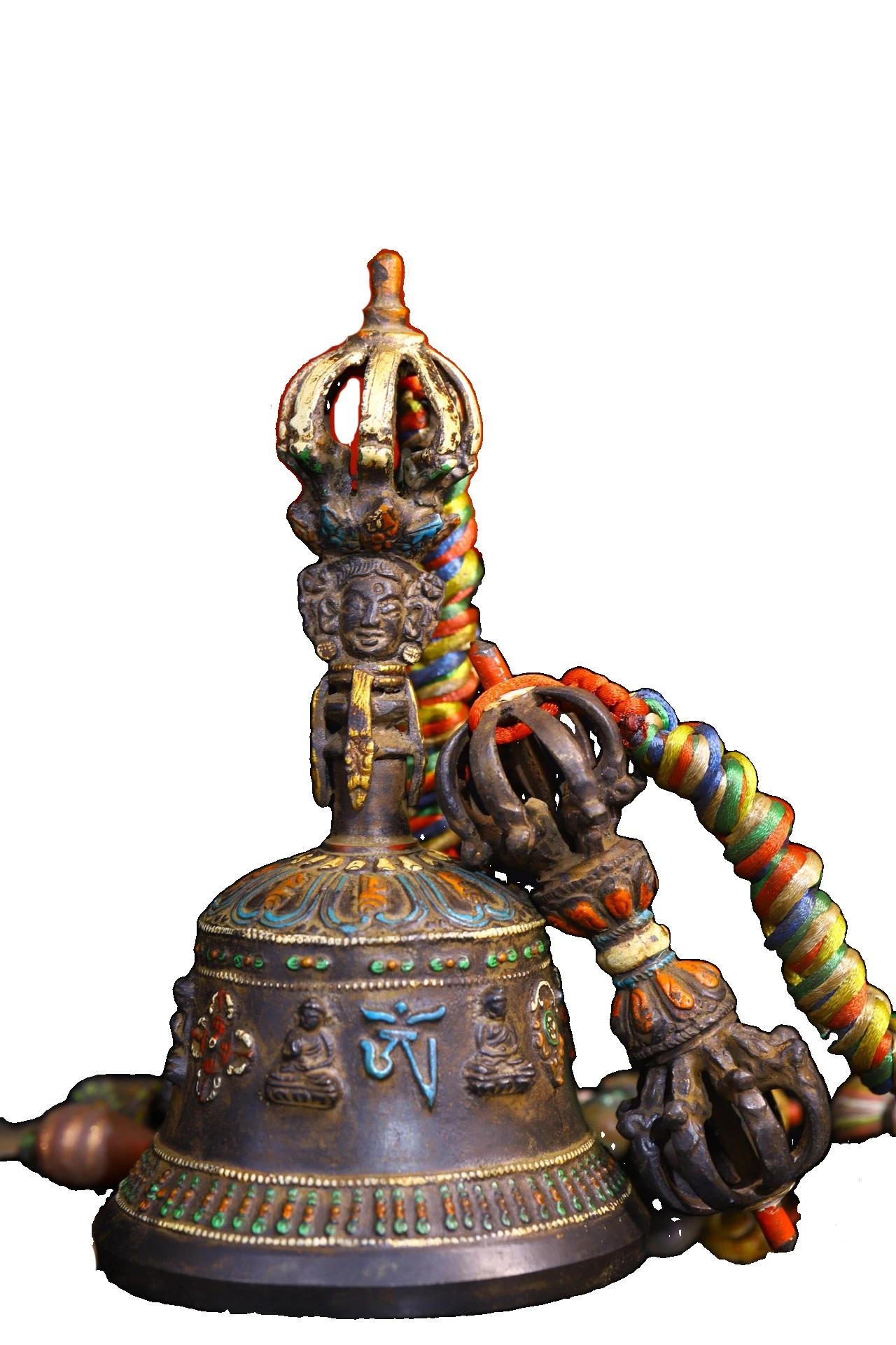 

LAOJUNLU Hand-Beaten Bronze Engraving, Painted Old Rattle, 18Cm Tall Style B51 Chinese Traditional Style Antiques Fine Art