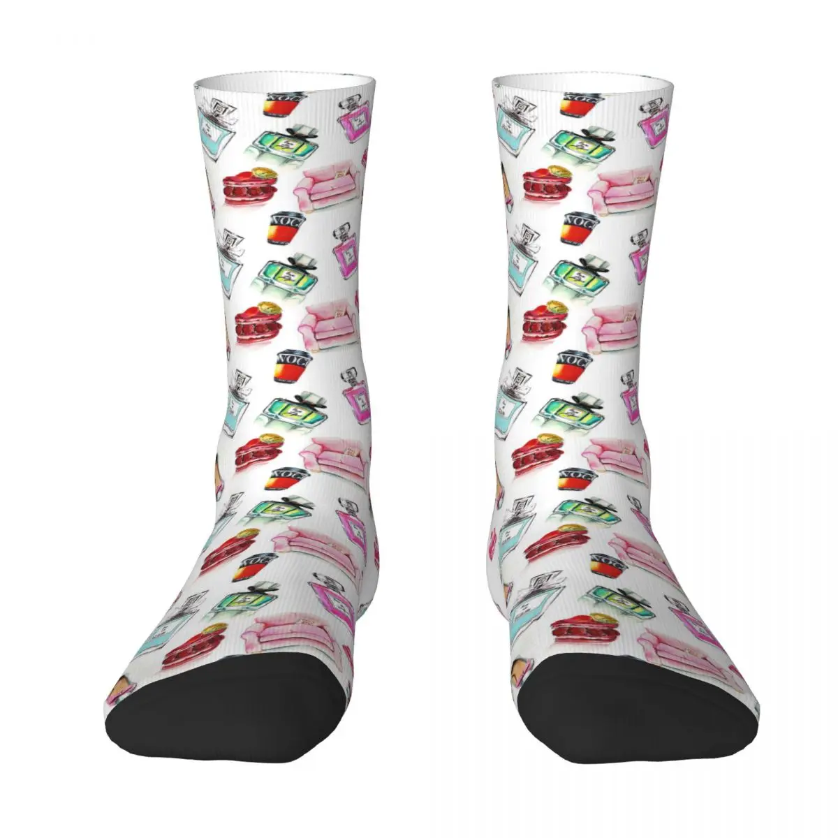 Watercolor Seamless Fashion Glamour Pattern On White Background Adult Socks,Unisex socks,men Socks women Socks