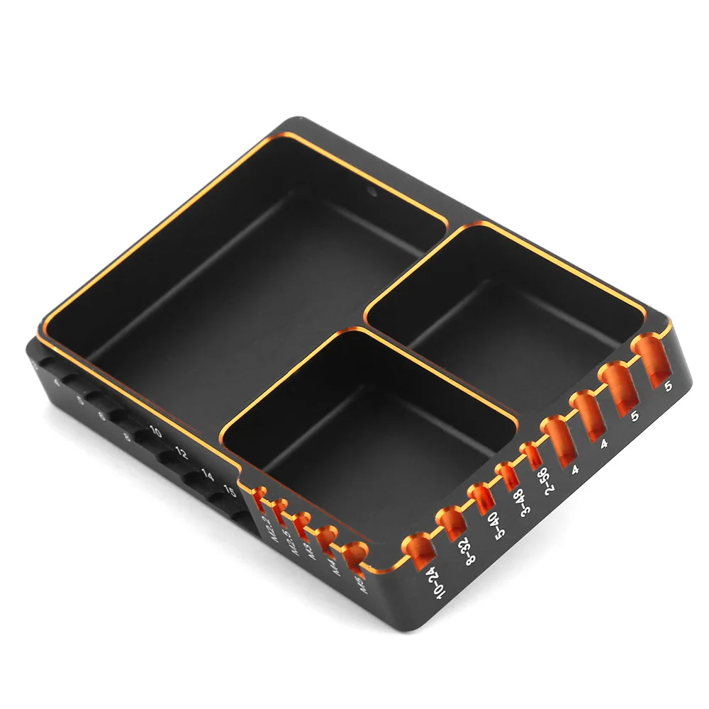 

Aluminum Alloy Multifunctional Screw Tray Nut Gasket Storage Tool Screw Length Size Measurement Plate for RC Car Boat Airplane