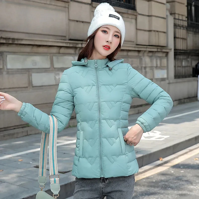 Women Parkas Winter Jacket 2022 New Warm Hooded Female Basic Coat Down Cotton Padded Parkas Short Jacket Outwear Plus Size 6XL