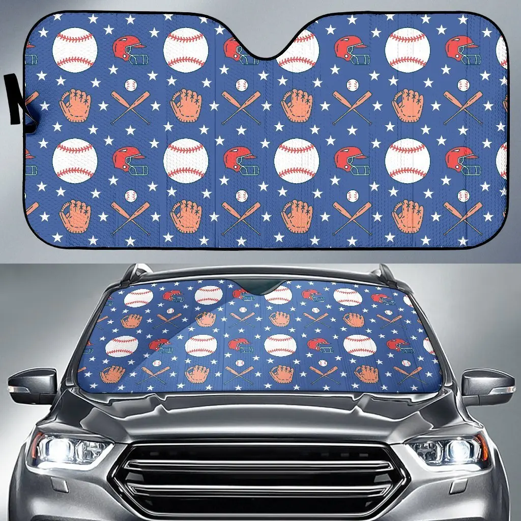 

Softball Print Pattern Auto Sun Shade Car Windshield Window Cover Sunshade