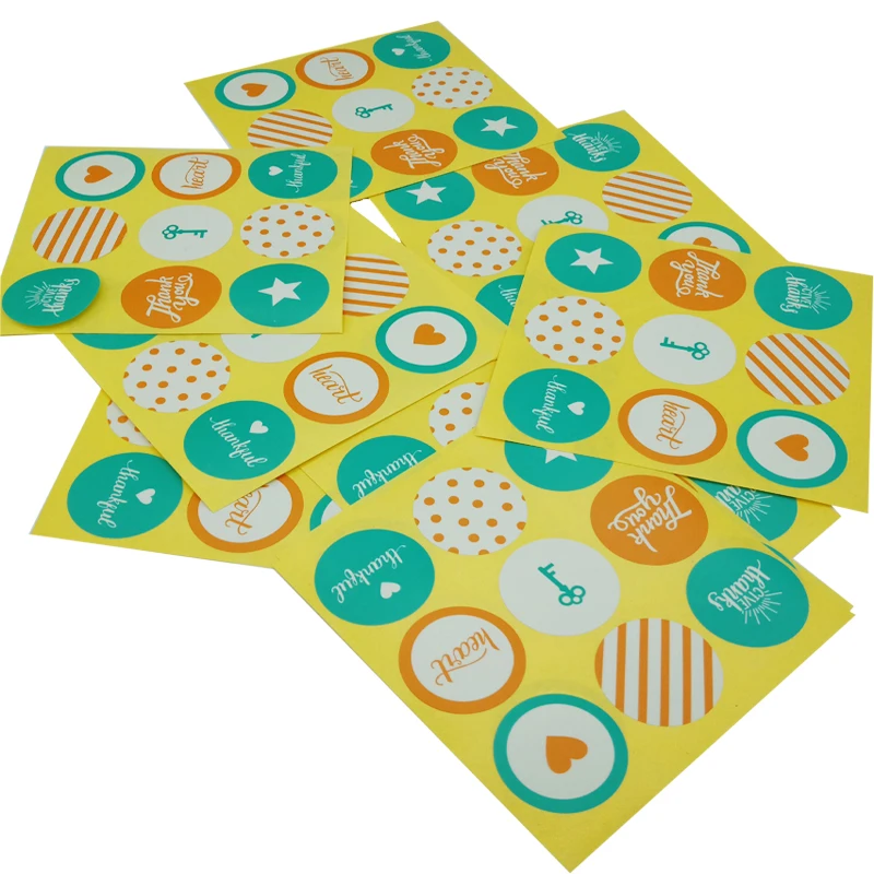 

900pcs Multi-style 35mm wave point thank you series sticker Paper Sticker Diy Decoration Sticker Album Scrapbooking