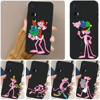 pink panther phone case black soft for vivo s1 y95 y93 y20 y30 y50 y75 v19 v17 v15 pro x60pro nex 3 shell coque