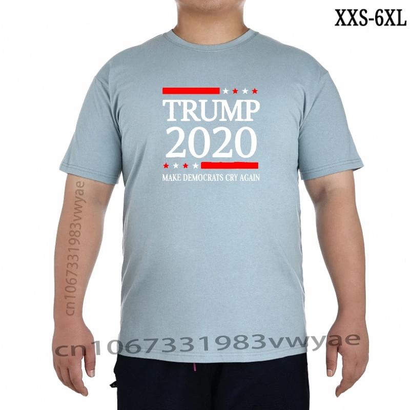

Men Cool Short Sleeve TShirt Make Democrats Cry Again Vote Trump 2023 Campaign New Summer Men' Casual Print Fashion Tshirt