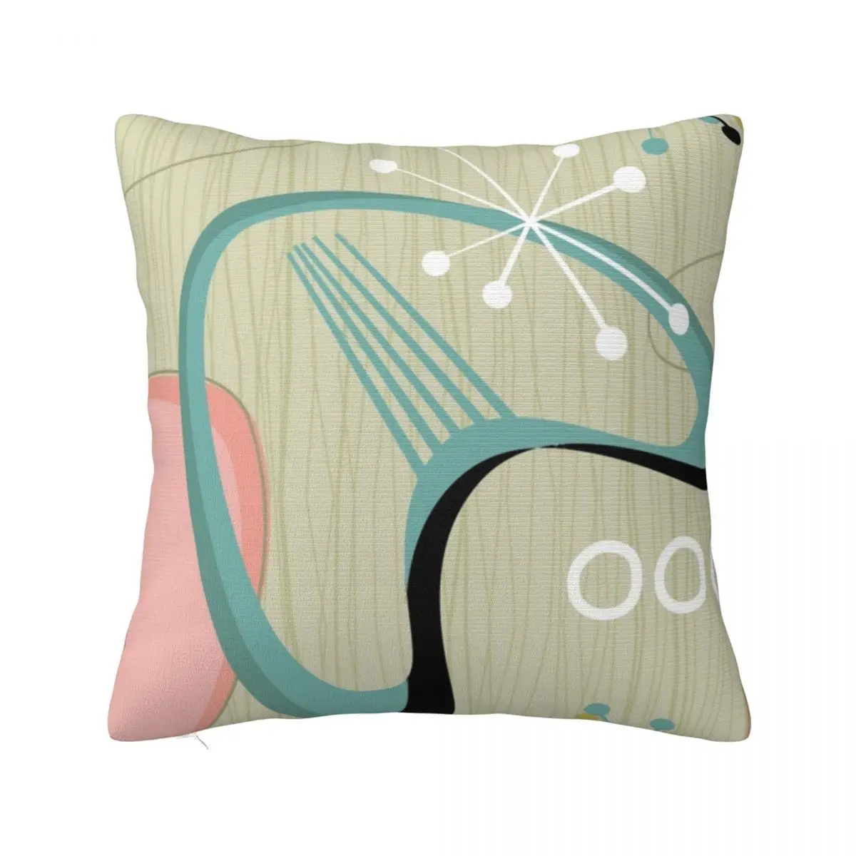 Retro Eames-Era Atomic Pillowcase Soft Polyester Cushion Cover Decorative Throw Pillow Case Cover Home Square 40*40cm