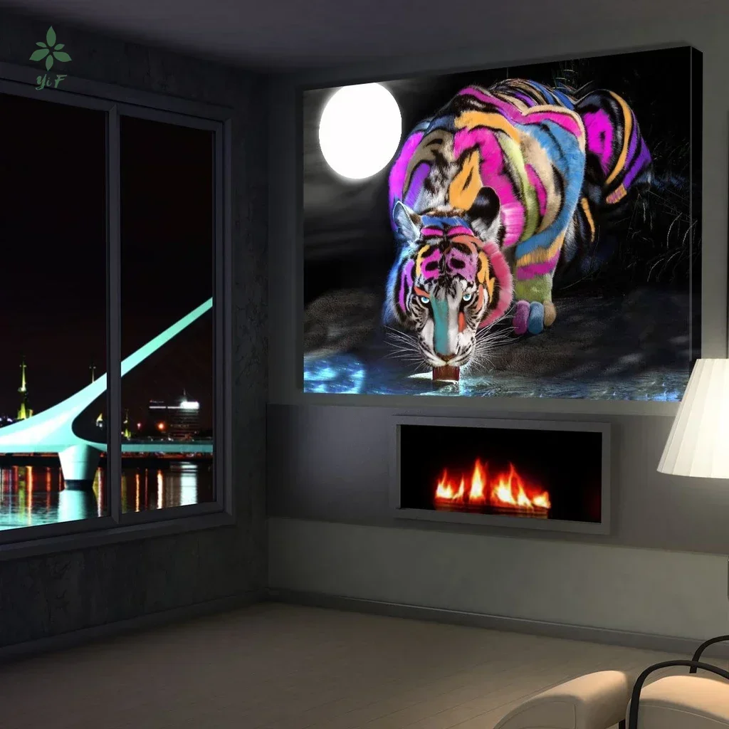 Картина маслом Тигр Sip печать на холсте художественное украшение для помещения