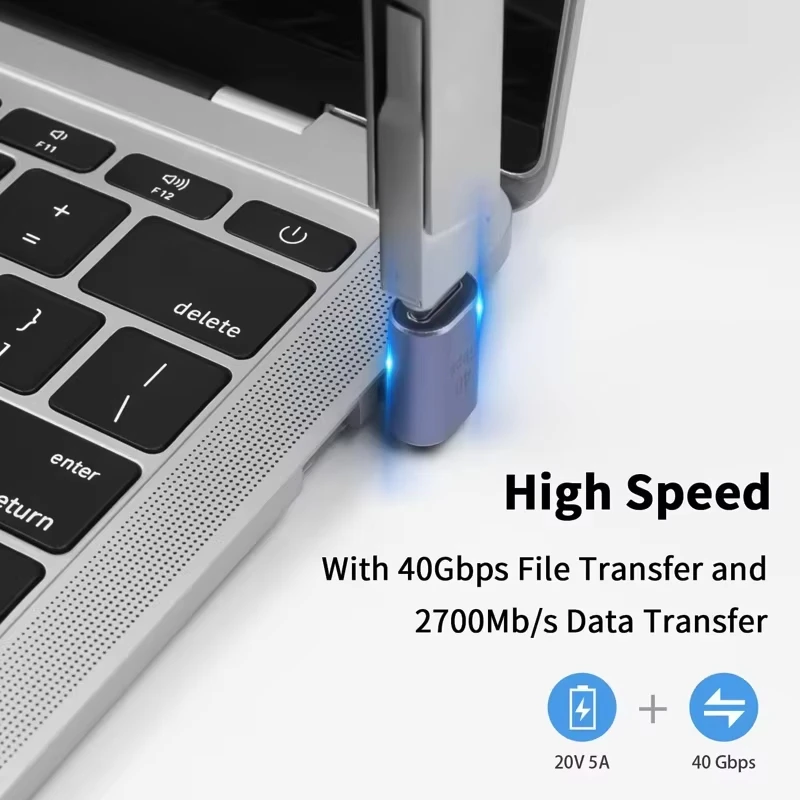 NNBILI USB Type-C адаптер для Macbook 90 градусов преобразователь быстрой зарядки между