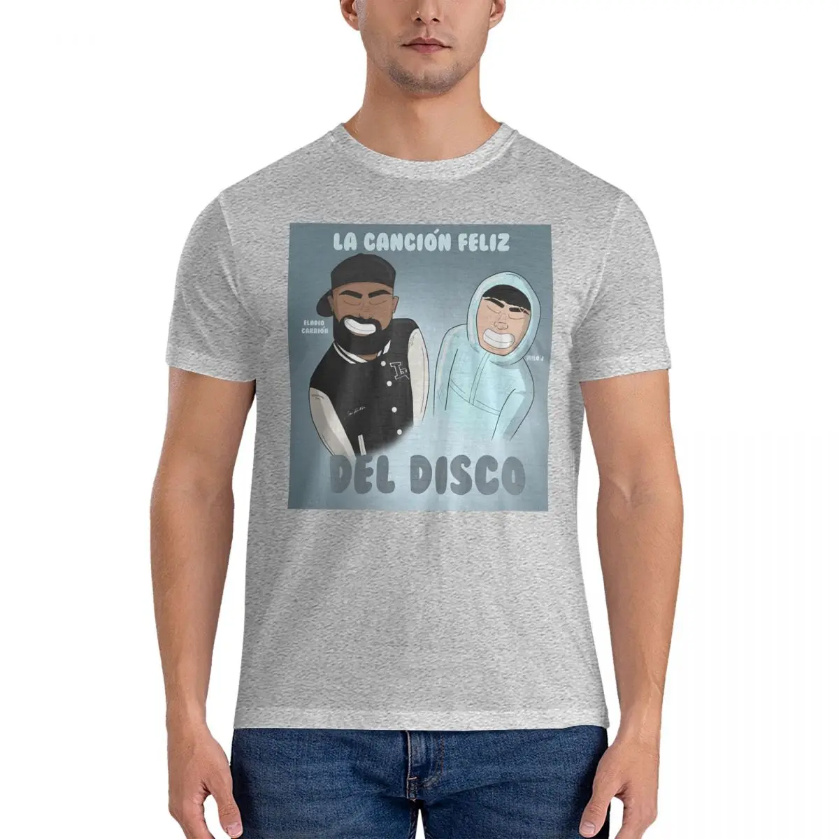 Футболка мужская с коротким рукавом и круглым вырезом из хлопка