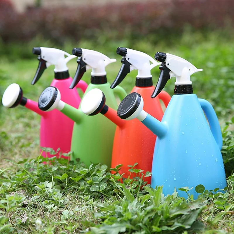 

2 In 1 Plastic Watering Can Indoor Garden Plants Pressure Spray Water Kettle Adjustable Sprayer 1L